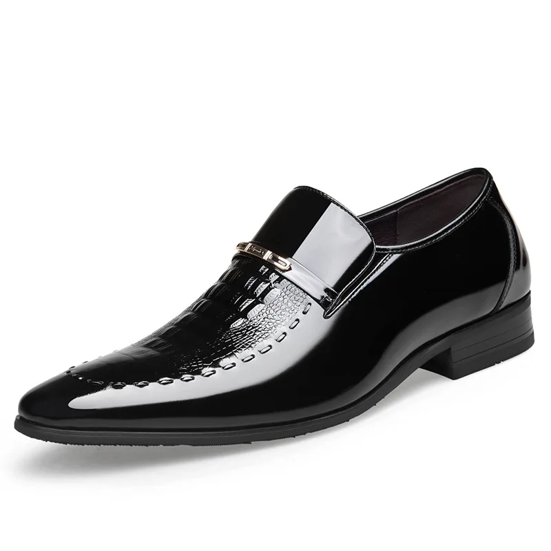 

Новинка 2024, мужские кожаные туфли, Классические деловые офисные туфли для мужчин, мужские классические туфли с крокодиловым узором, дышащие