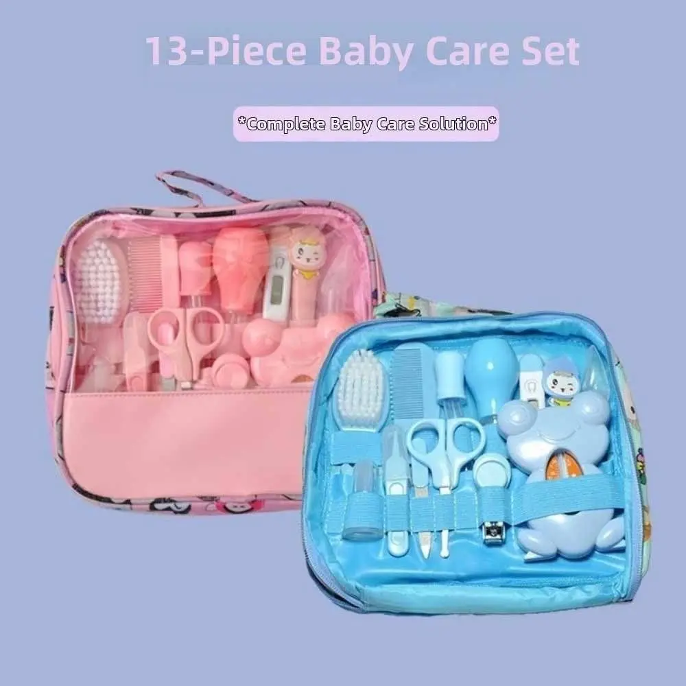 13 pz/set Multi-funzionale Kit Per La Cura Del Bambino Aspiratore Nasale Tagliaunghie Kit Per Toelettatura Del Bambino Pettine Spazzola Per La Lavaggio Dei Capelli