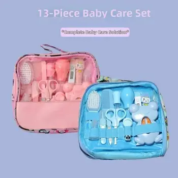 13 pz/set Multi-funzionale Kit Per La Cura Del Bambino Aspiratore Nasale Tagliaunghie Kit Per Toelettatura Del Bambino Pettine Spazzola Per La Lavaggio Dei Capelli