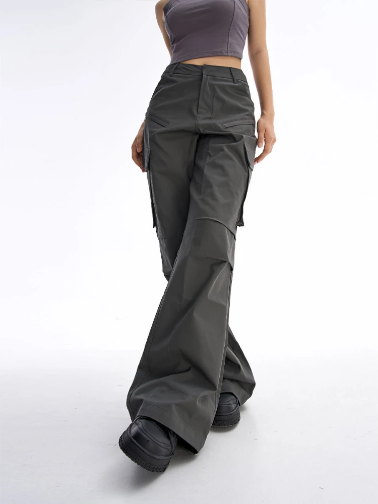 HOUZHOU-Gray-Cargo-Pants-Women-Vintage-Chic-Baggy-High-Street-Aesthetic ...