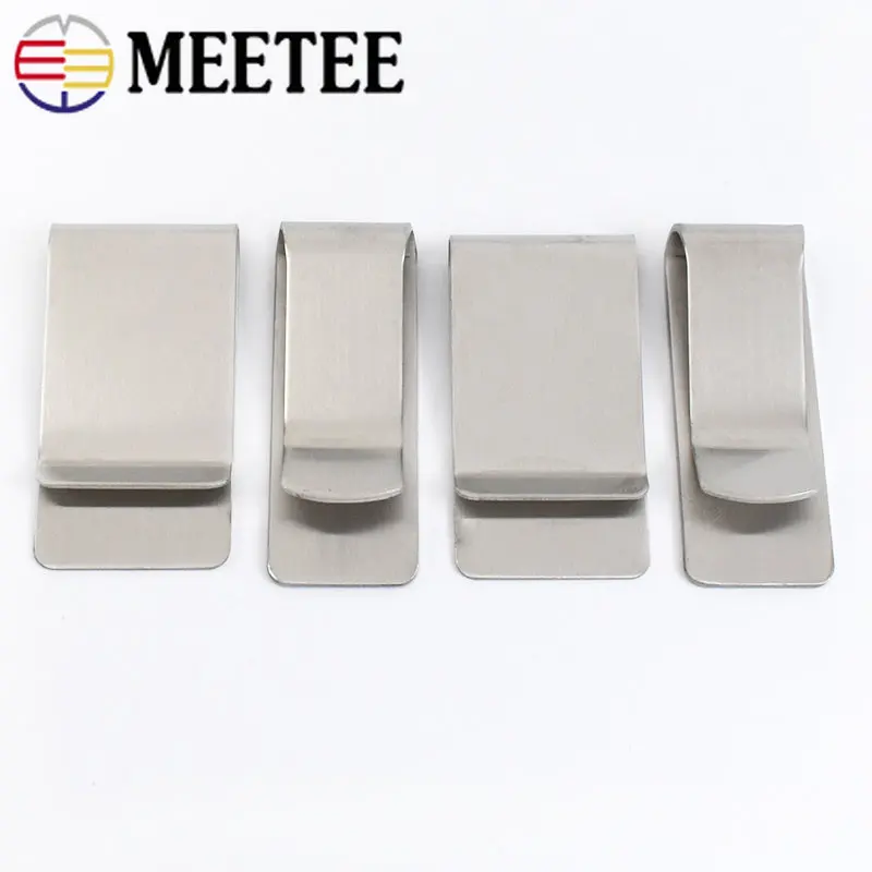 2/5Pcs Meetee Metal Belt Clips Buckle Double Holes Sheath Spring Clip Hooks  for Pockets Wallet Band Loop Clasp Accessories