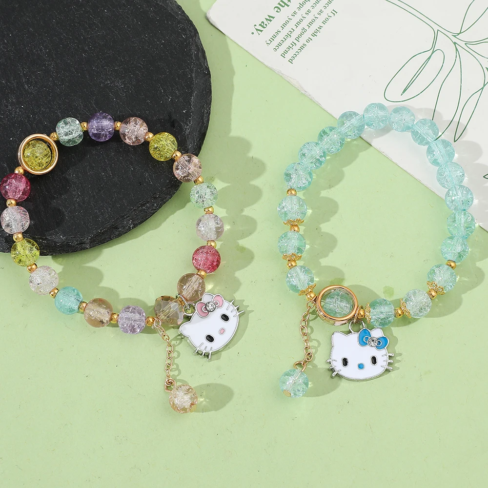 Kleurrijke Anime Japanse Mode Schattige Ins Hello Kitty Diy Kralen Armband