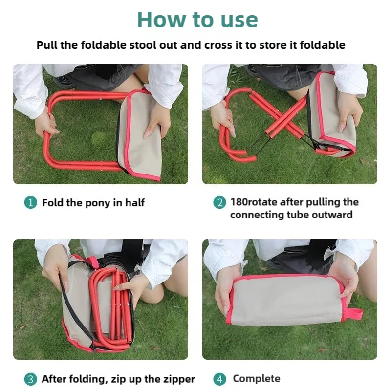 Portable Ultra-light Outdoor Camping Chair Foldable Climbing Fishing Chair Park Waiting Backpacking Beach Bench Small