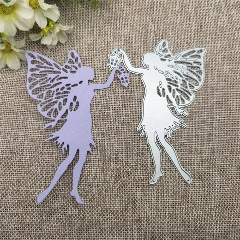 Светильник вая летящая фея с лампой бабочка Эльф Девушка металлические режущие штампы фотоальбом карточки тиснение рукоделие сделай сам