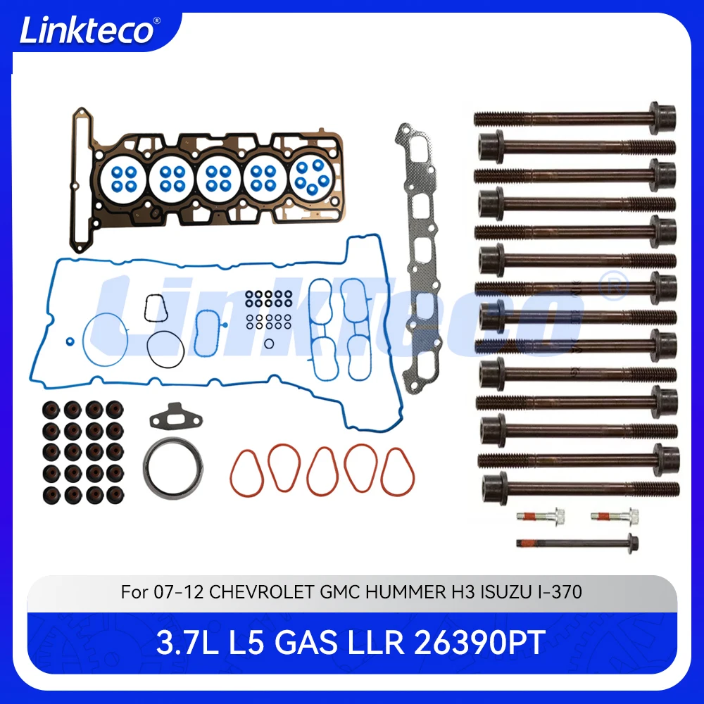 Engine part head full gasket set & bolts Fit 3.7 L L5 GAS LLR For 07-12 3.7L CHEVROLET GMC CANYON HUMMER H3 ISUZU I-370 26390PT