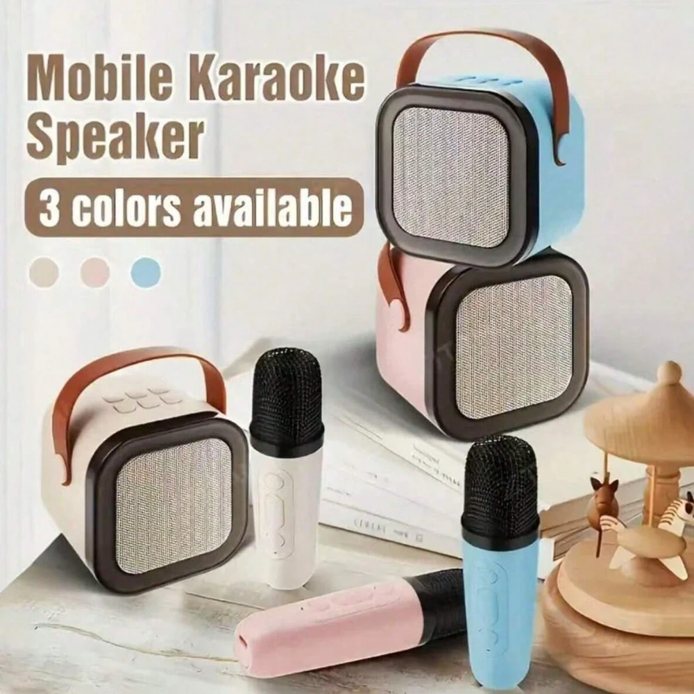 K12 Karaoke Machine Portable Bluetooth 5.3 PA Speaker System 1-2 Wireless Microphones Home Family Singing Children's Gifts