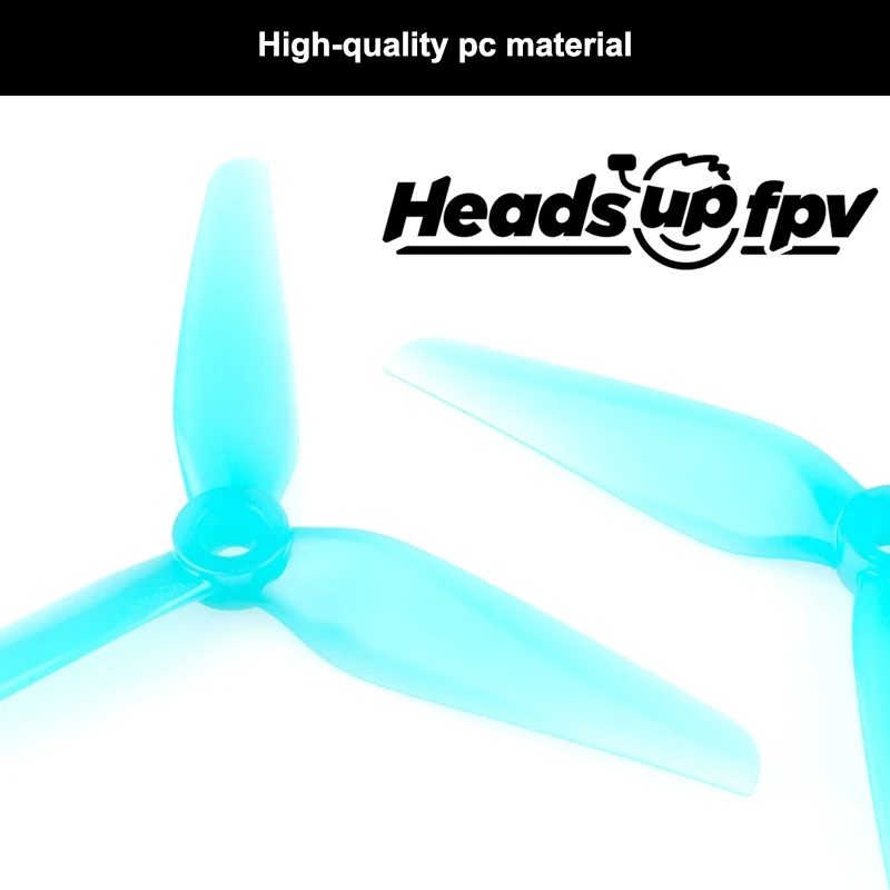 2 пары HQProp R38C HeadsUp Racing 5,1x3,8x3 CW CCW 5,1-дюймовый пропеллер из поликарбоната, совместимый с радиоуправляемой рамой FlyFishRC FPV thumbnail 4
