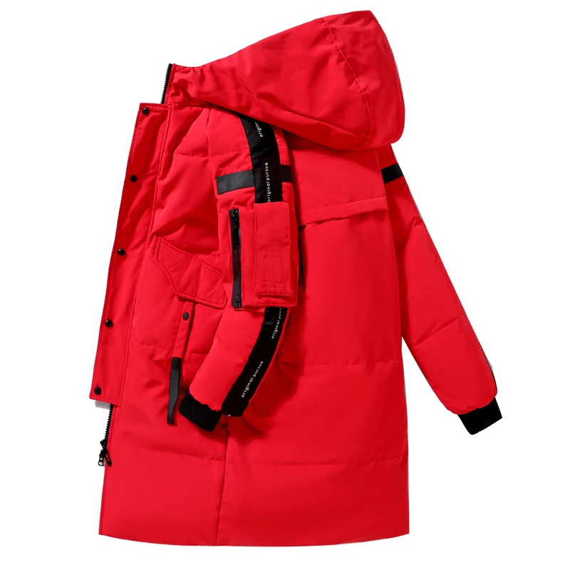 Men Winter Down Jacket Hooded Long Windproof Waterproof