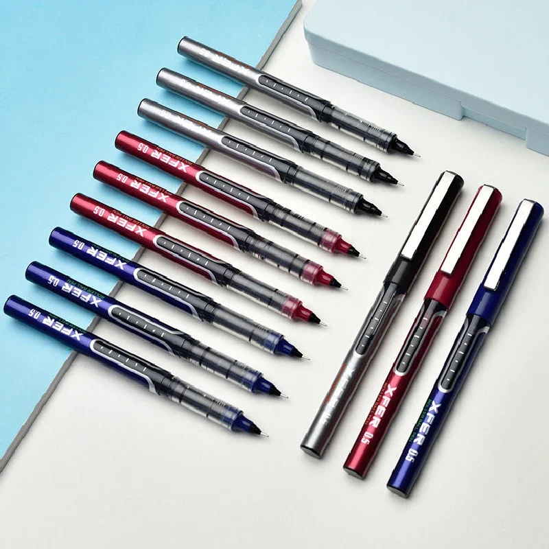 Liquid Rollerball Pen 0.5mm Large Capacity Gel Pen School Office Stationery Supplies 3Pcs/set Blue/black/red Ink gel pens rollerball pens color pen set colored pens
