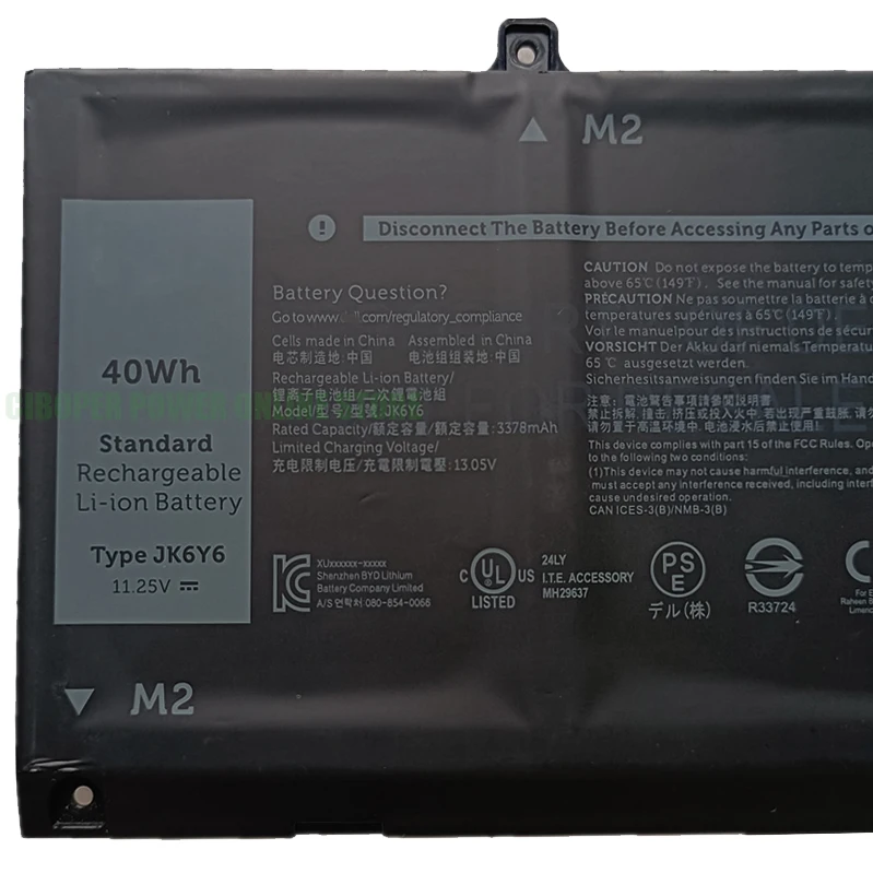 Genuíno Bateria do Portátil Jk6y6 C5kg6 Cf5rh 11.25v 3378mah 40wh para Latitude 3410 3510 Vostro 5300 5401 5501 Série Noteobook cp - Imagem 3