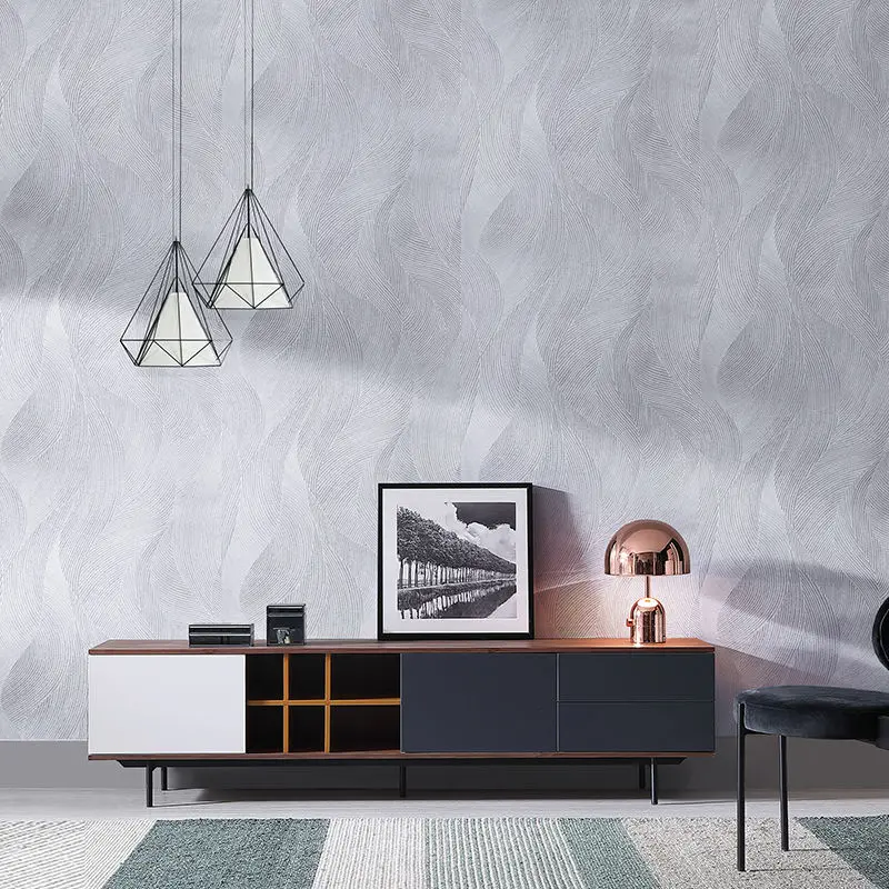 

Luxury Metallic Wallpaper Roll Modern Minimalist Wavy Stripes Abstract Wallpaper Wall 3D Wallpaper Home Decoration Mural 3D
