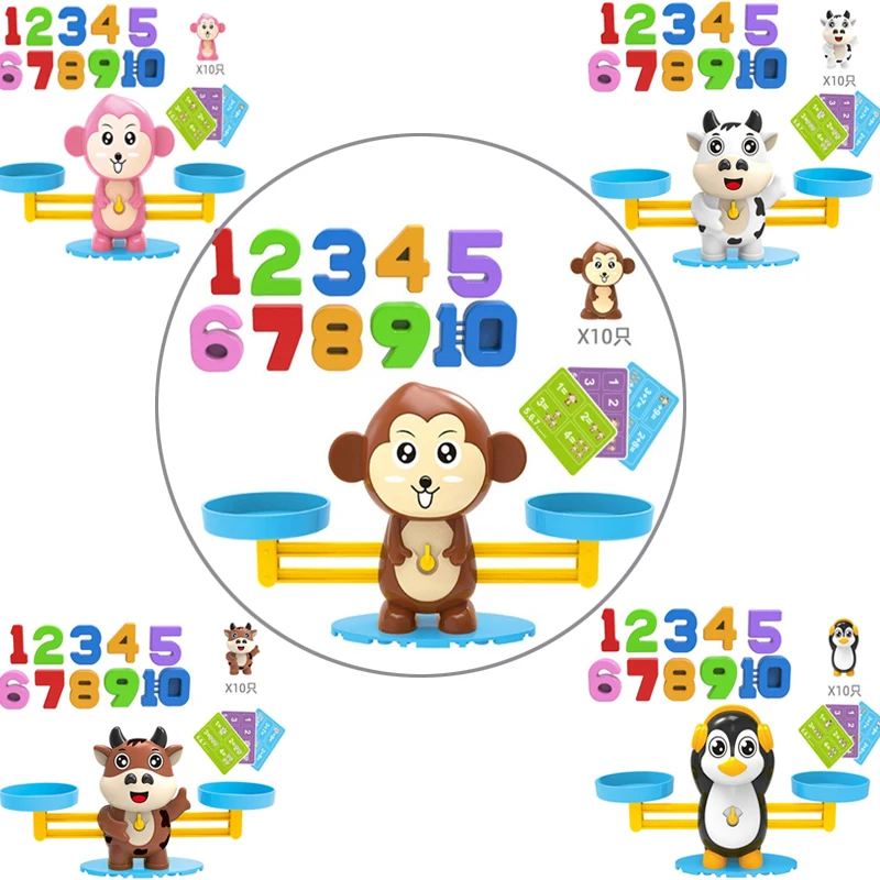 

Montessori Math Toy Smart Monkey Balance Scale Kids Toy Digital Number Board Game Educational Learning Toys Teaching Material