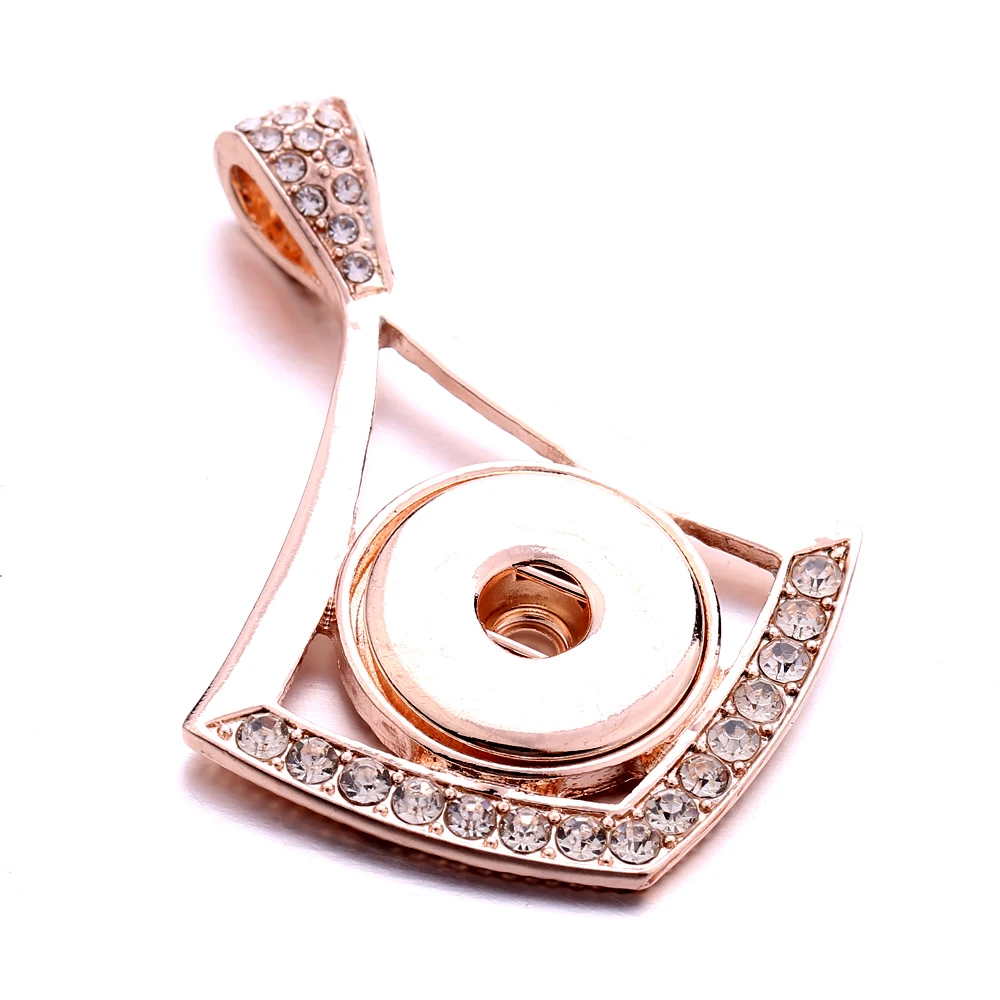 10pcs Metal Crystal 18mm Snap Button Necklace DIY Snap Jewelry Necklaces