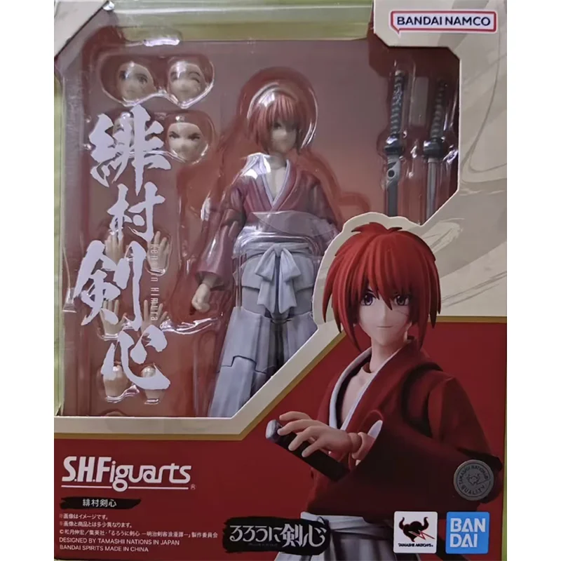 TAMASHII NATIONS Bandai S.H.Figuarts - Figura Di Kenshin Himura 13,5 Cm - Rurouni Kenshin - Statuetta Da Collezione Con 4 Volti Alternativi