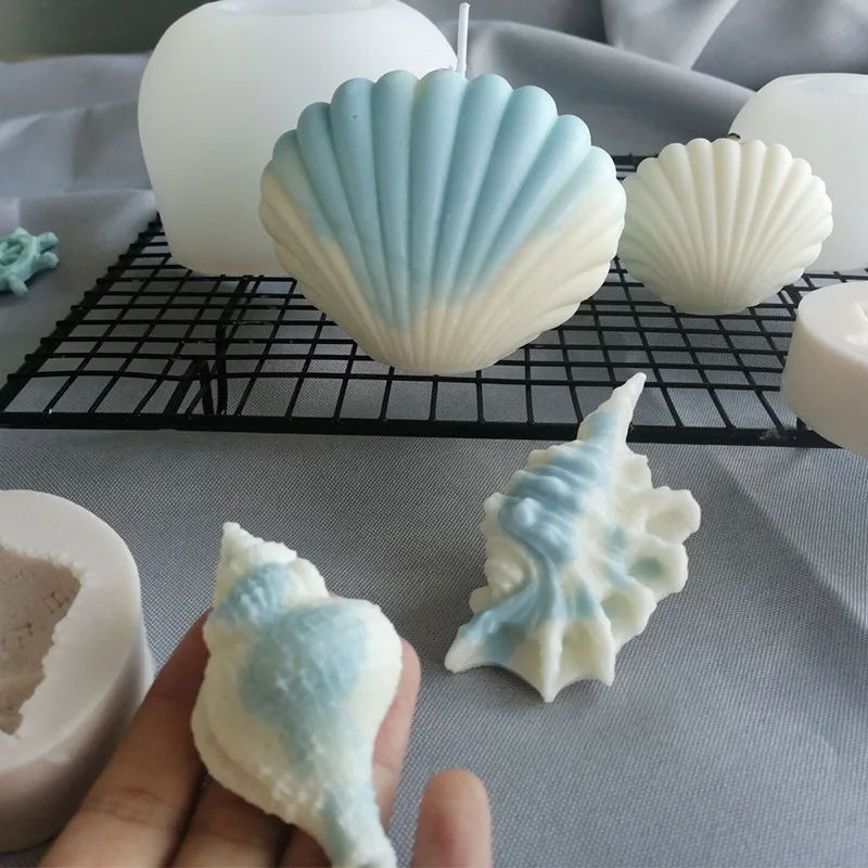

Shell Candle Silicone Mold DIY Ocean Series Conch Aromatherapy Candle Silicone Abrasive Mold for DIY Candle Making Home Decor