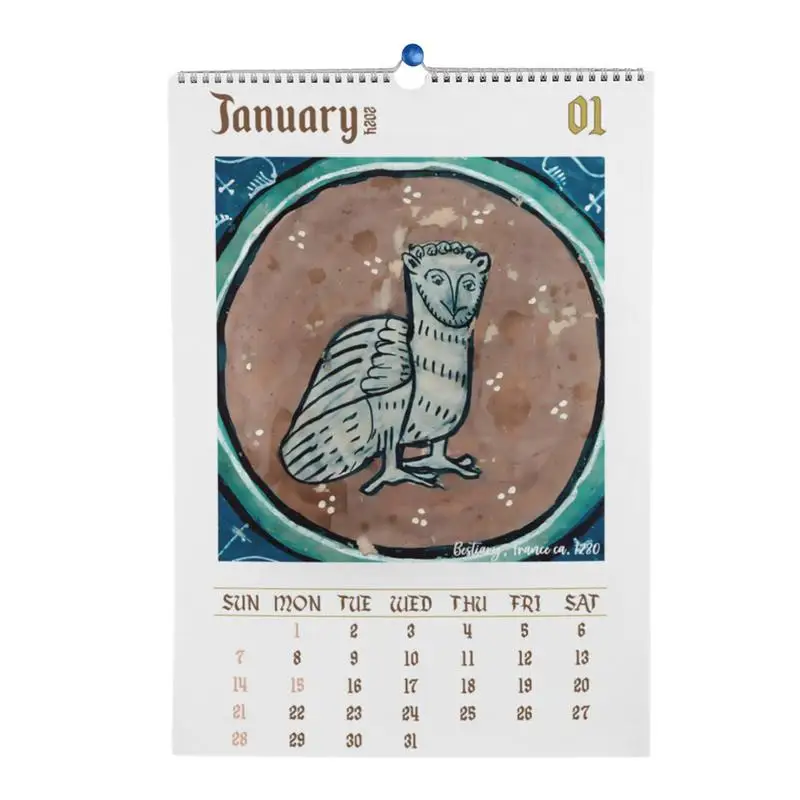 

Owls 2024 Wall Calendar Funny Medieval Owl Paintings Calendar 2024 30X21cm Ugly Medieval Owls 2024 12 Month Planner Bird Gift