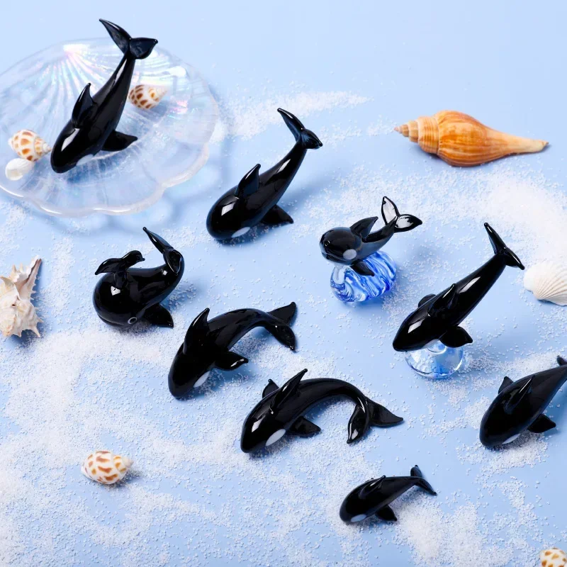 Mini Whale Model Handmade Accessories Glass Desktop Decoration