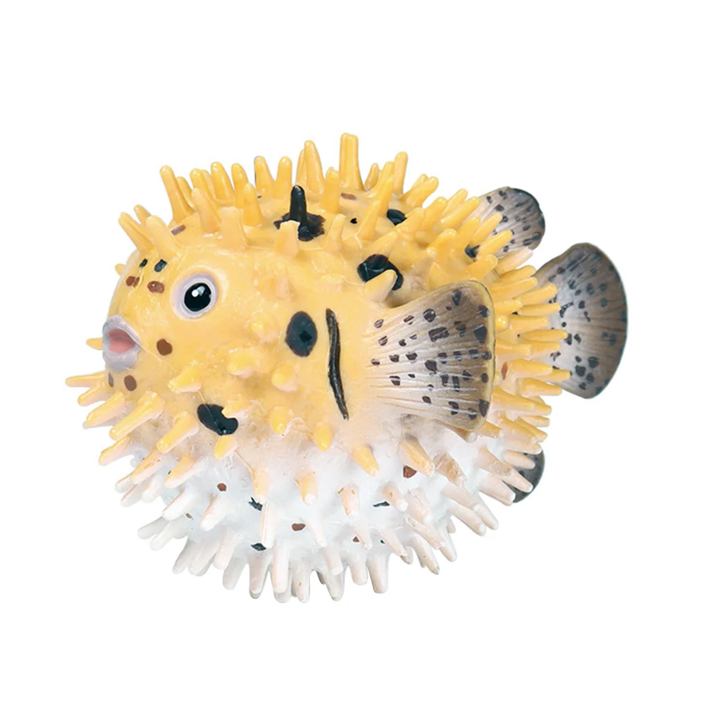 

Simulation Puffer Fish Model Sea Animal Figurine Tank Ornament Simulated Take Bath