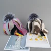 2025 Female Cute Fashion Winter Fox Fur Ball Hat Windproof Colorful Baseball Caps Real Mink Fur Hat Women Thick Warm Russian Cap 6
