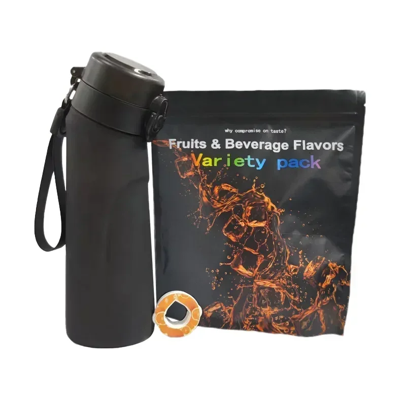 Sport 750Ml Air Water Bottle Starter Up Set Bottiglie Per Bere Paglia Con Cialde Aromatizzate Profumate Per Aromatizzare 0 Zucchero 0 Calorie