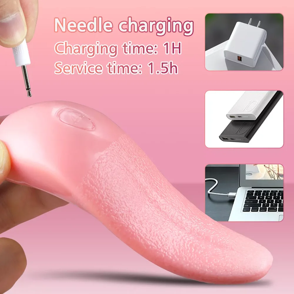 Tongue Licking Clitoral Vibrators Dildo Sex Toys with 10 Vibration Mode G Spot Clit Stimulator Pleasure Tool for Female Couples