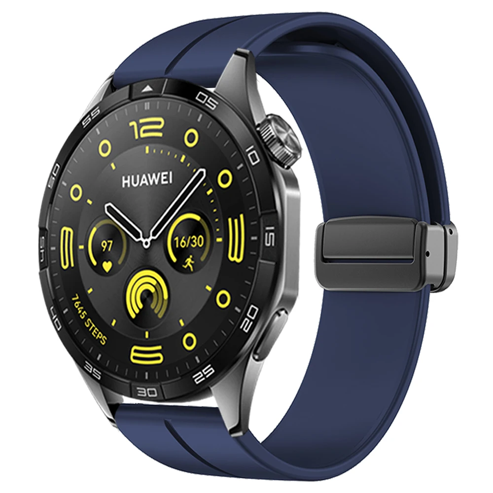 Magnetic Buckle Soft Silicone Wrist Band Bracelet, 22mm/20mm