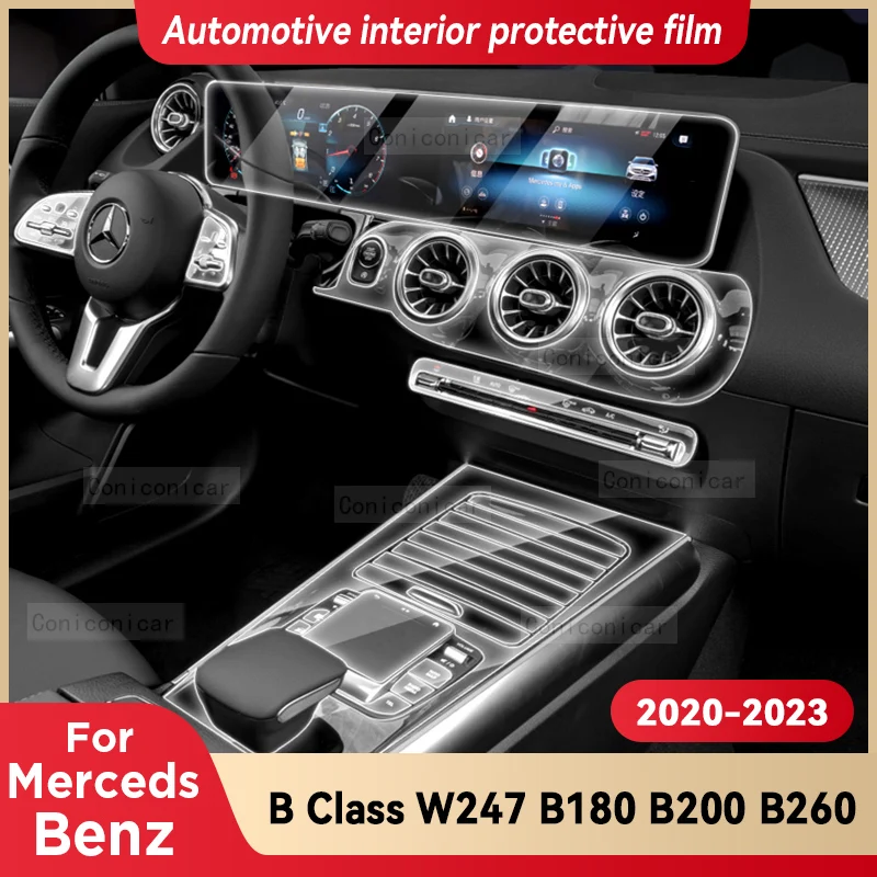 

For Merceds Benz Class B W247 B180 B200 B260 2020-2023 Car Interior Gearbox Panel Sticker Anti-Scratch Protective Film Repair