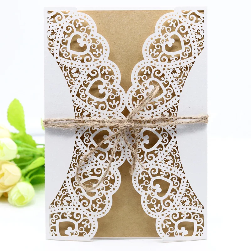 

10/20/50pcs European Heart Invitation Card Birthday Wedding Banquet Evening Cocktail Party Invitation Card Greeting Cards