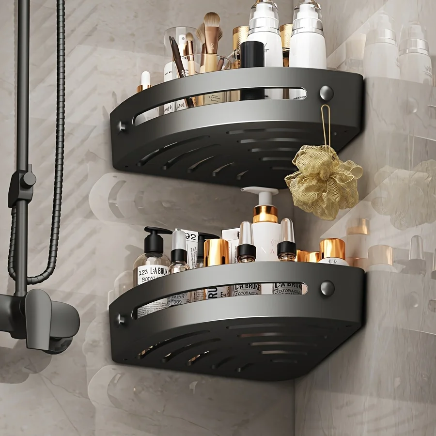 3 - Tier Corner Shower Caddy for Space - Saving: Wall - Mounted, Easy Install (No - Drill), Made of Durable ABS Plastic 5