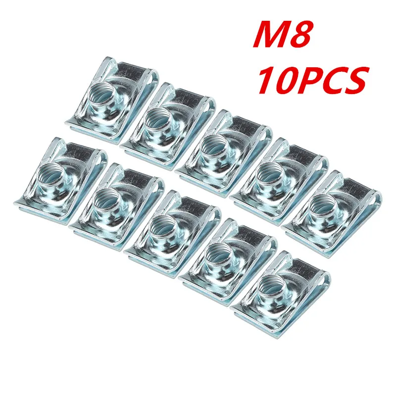 10 stücke m6 m5 m4 u Typ Clips mit Gewinde mutter Set Auto Motorrad  Stoßstange Kotflügel Verschluss U-Clips Auto Zubehör - AliExpress