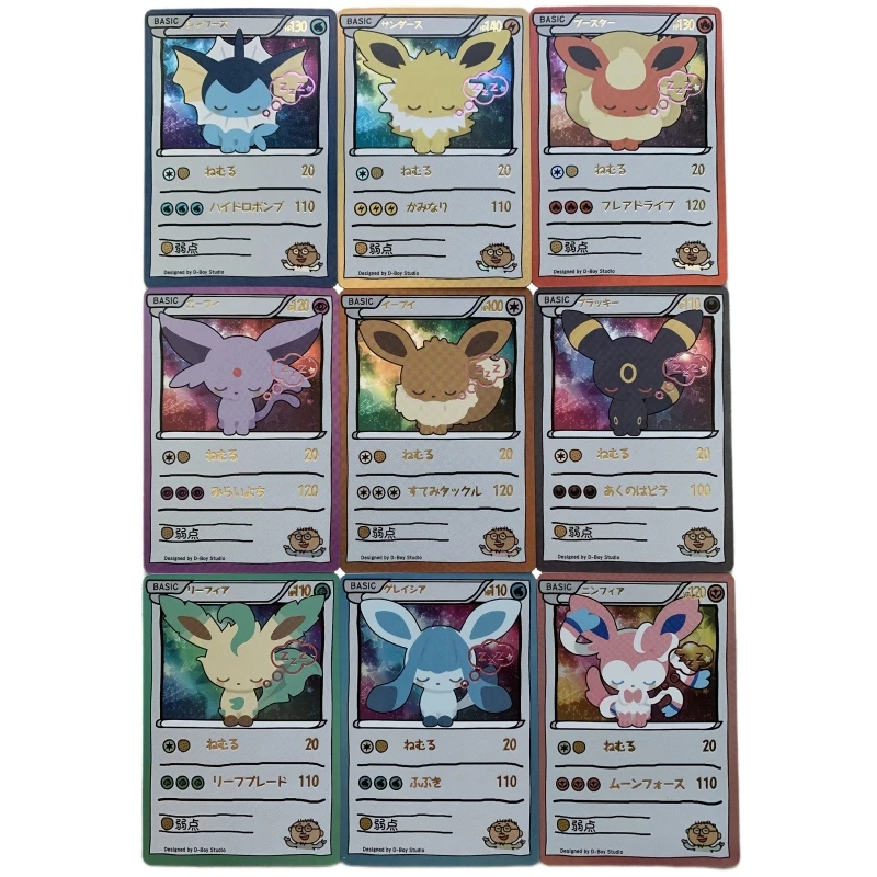 

Pokemon Good Night Eevee Kit Vaporeon Flareon Espeon Glaceon Animation Characters Classics Anime Collection Cards Toy Gift