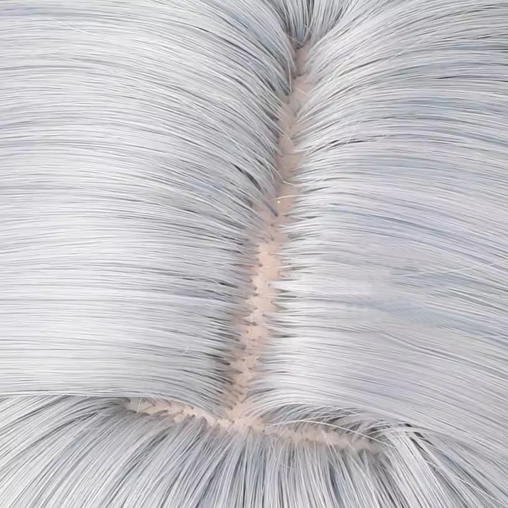 Honkai Star Rail Sunday Wig Short Synthetic Straight Ombre Grey Blue Fluffy Game Cosplay Hair Heat Resistant Wig for Party