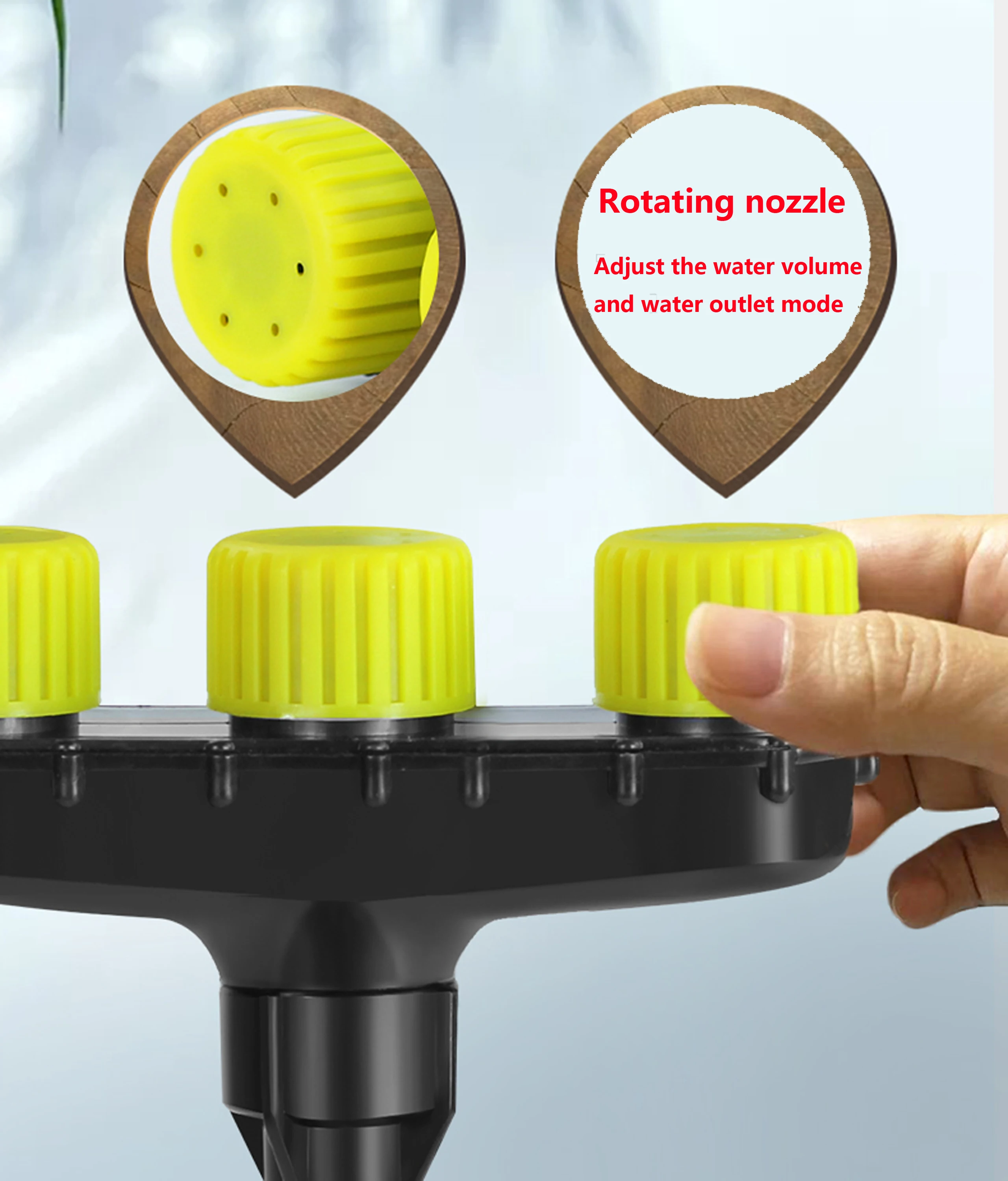 Multi-Nozzle Adjustable High Flow Spray Head For Home Garden, Agricultural UseGardening Sprinkler For Flowers, Farms, Lawns