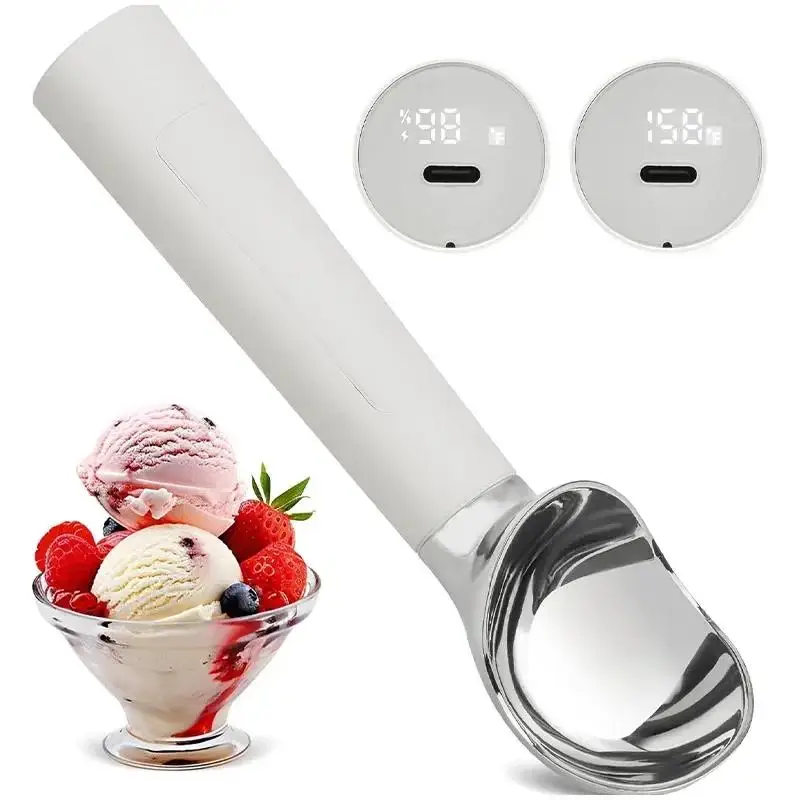Electric Heated Ice Cream Scoop Adjust Temperature Rapid Heating Ice Cream Scoop Rust-Proof Metal Easy Clear Kitchen Gadgets