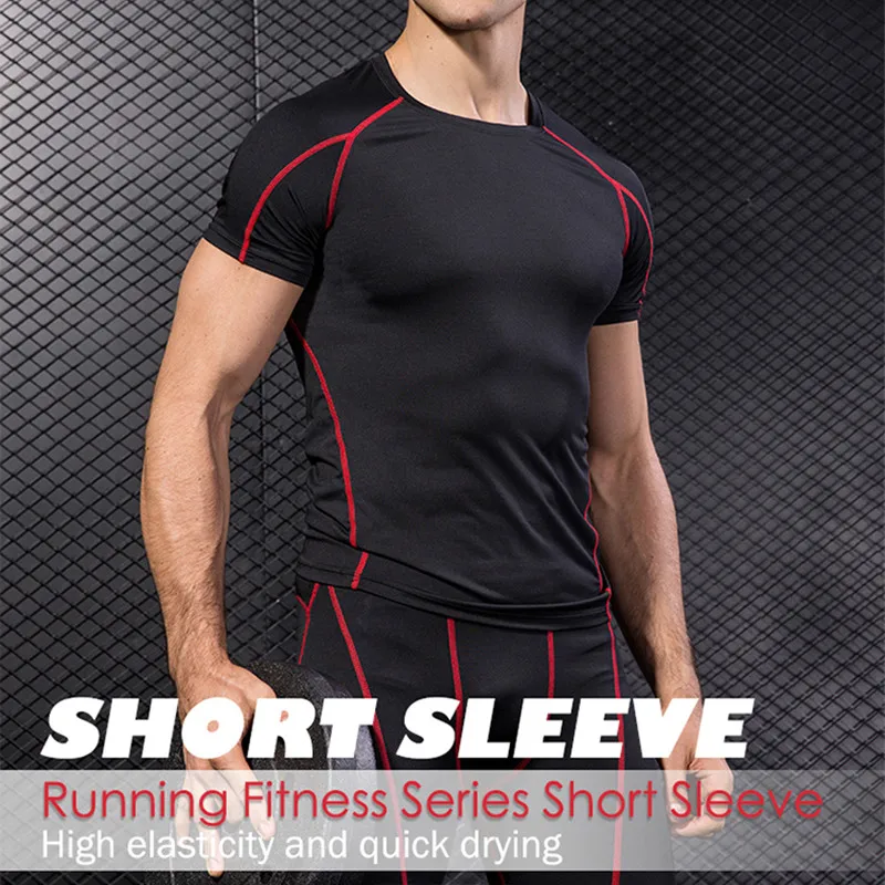 URRU Men's Muscle Fit Stretch T-Shirt - Short Sleeve Workout Tee For Bodybuilding (Black, XX-Large)