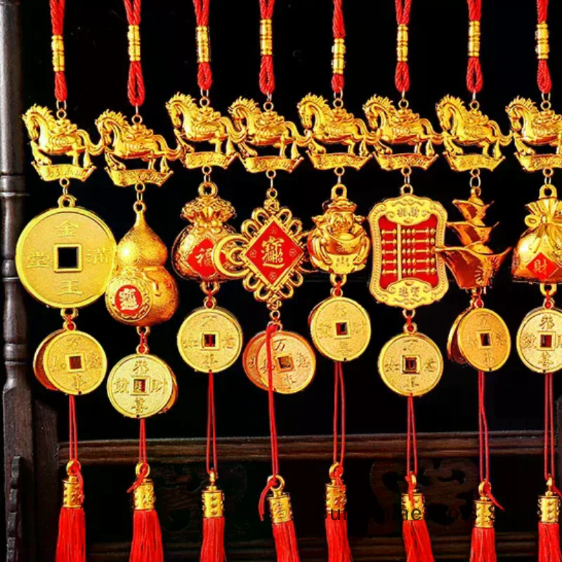 2026 Year Of The Horse Wall Hanging Car Ornament Chinese New Year Red Gold Pendant Lucky Decoration Housewarming Gifts