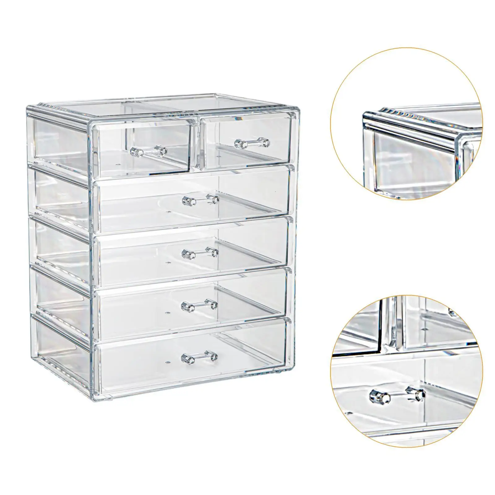 Stackable Storage Drawer Dresser Acrylic Cosmetics Storage Bin Large Capacity
