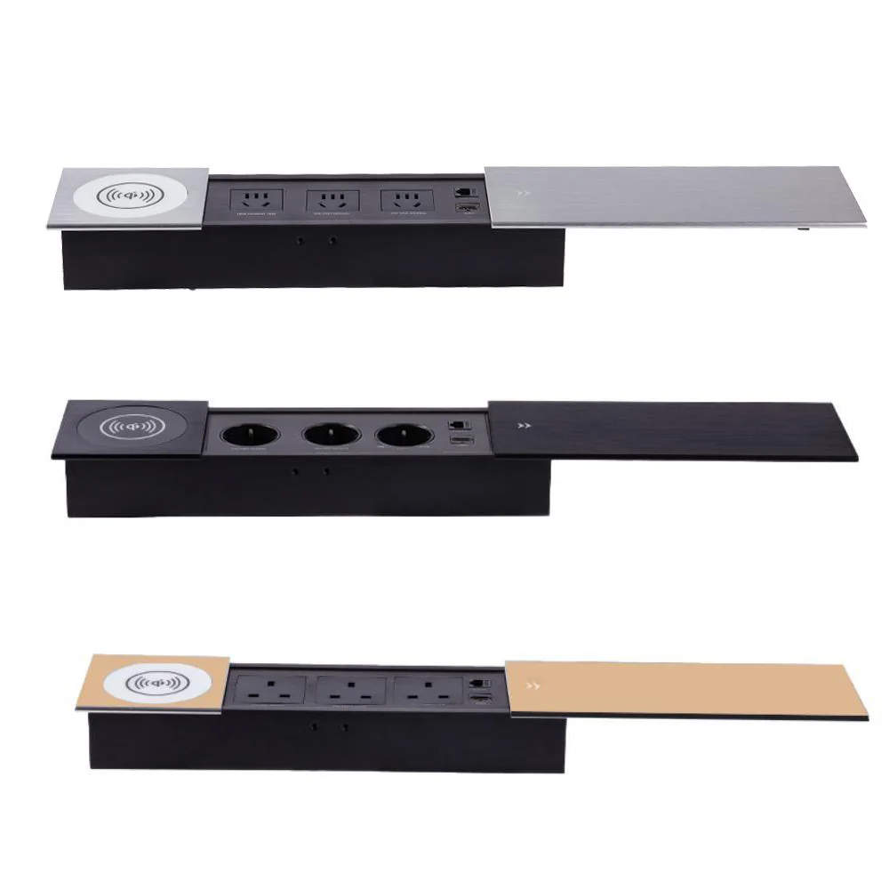 MANLEIKE-enchufe oculto de mesa, toma de corriente para escritorio,  oficina, conferencia, con USB, carga inalámbrica, red, Hdmi - AliExpress, image size:1000x1000