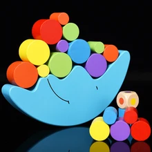 

Kids Balance Desktop Game Classic Moon Model Buildin Blocks Educational Stacking Wooden Toys Montessori Children Table Game Gift