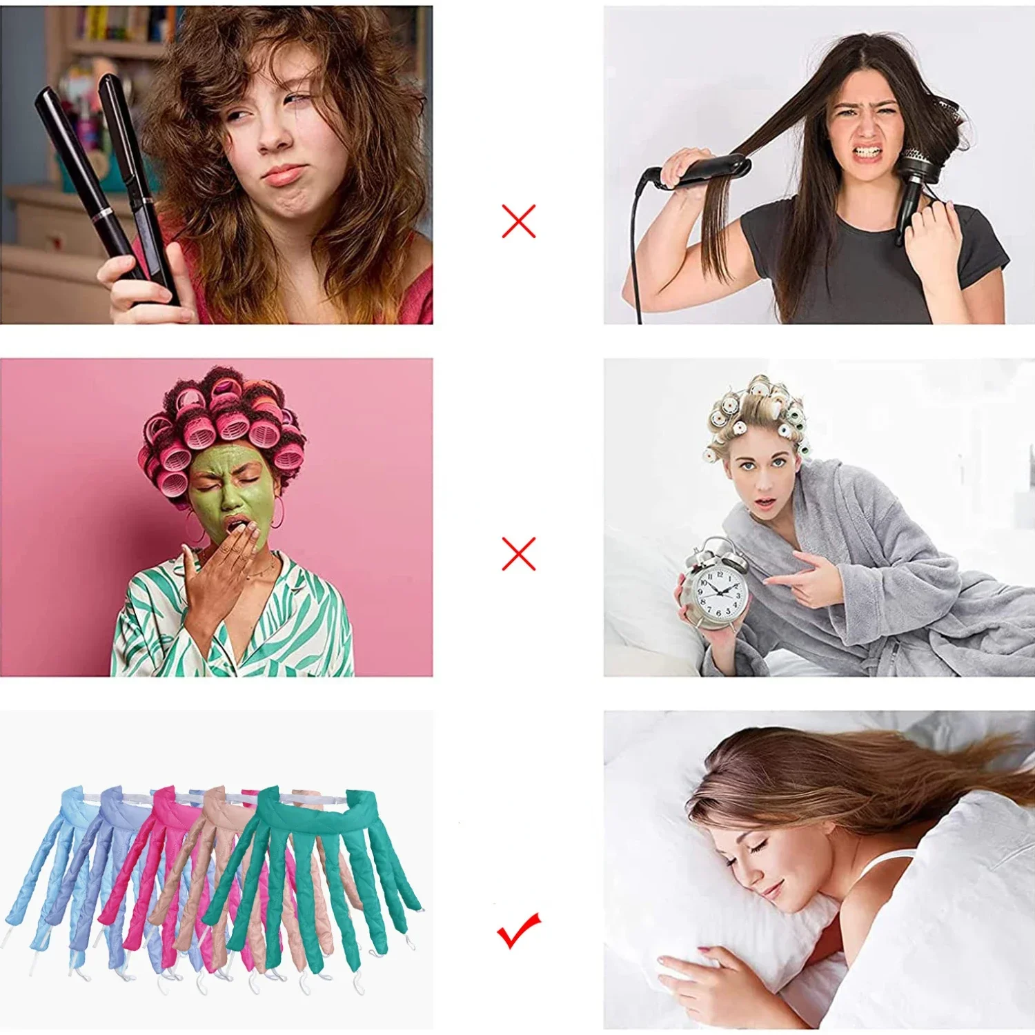 Hair Styling Tools Heatless Hair Curler No Heat Rod Headband Sleeping Head Bands Womens DIY Lazy