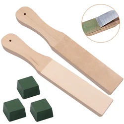 Leather Sharpening Plate With Polishing Wax Double Sided Vegetable Tanned Cowhide Handmade DIY Tool Grinding Deburring Tools