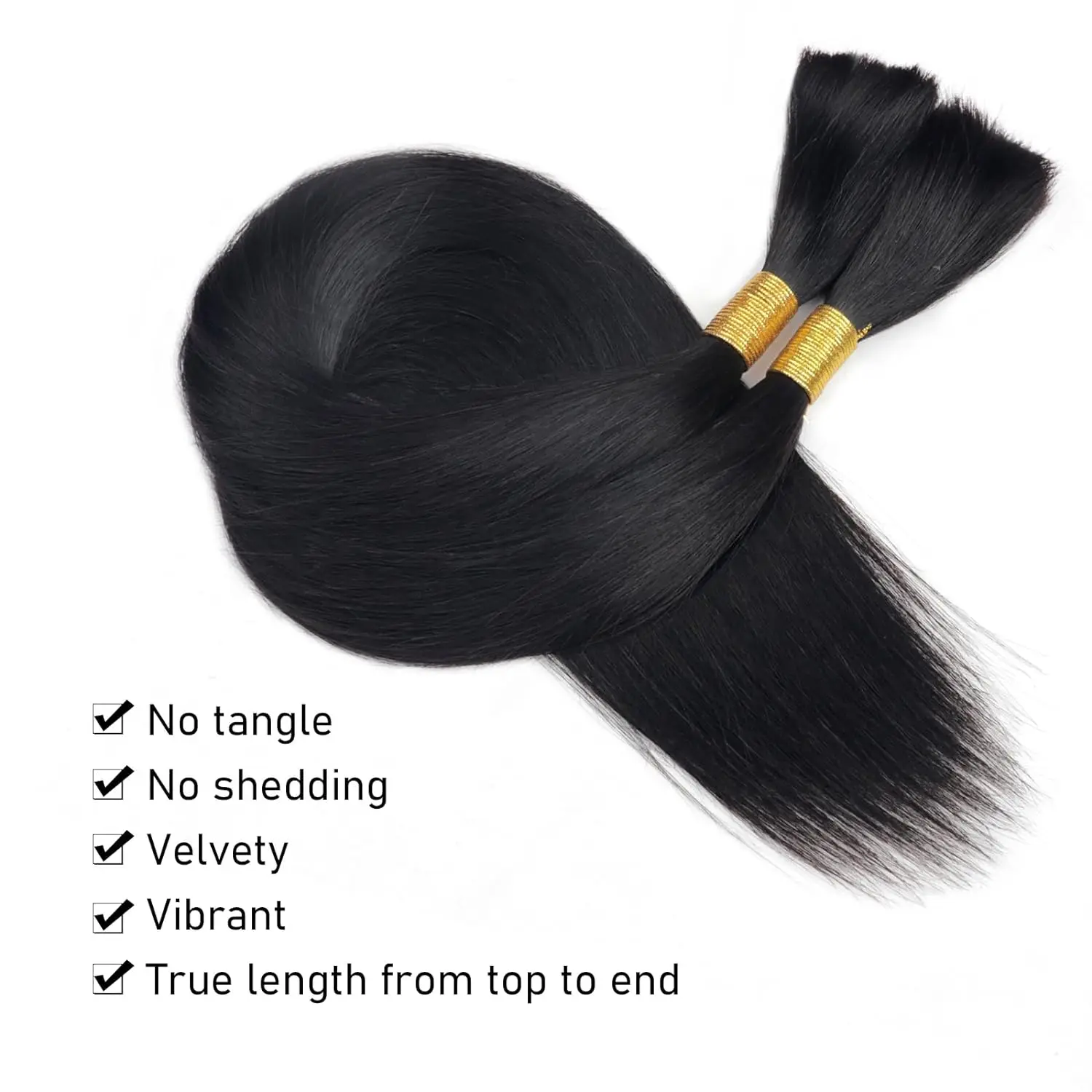 Straight Bulk Human Hair for Braiding No Weft Micro Braiding Hair Braids Extensions 100% Unprocessed Extensions Bulk