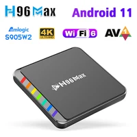 H96 Max W2 Smart TV Box Android 11 S905W2 4 ГБ 32 ГБ 64 ГБ AV1 Четырехъядерный процессор WIFI6 4K Телеприставка медиаплеер ТВ-приставка