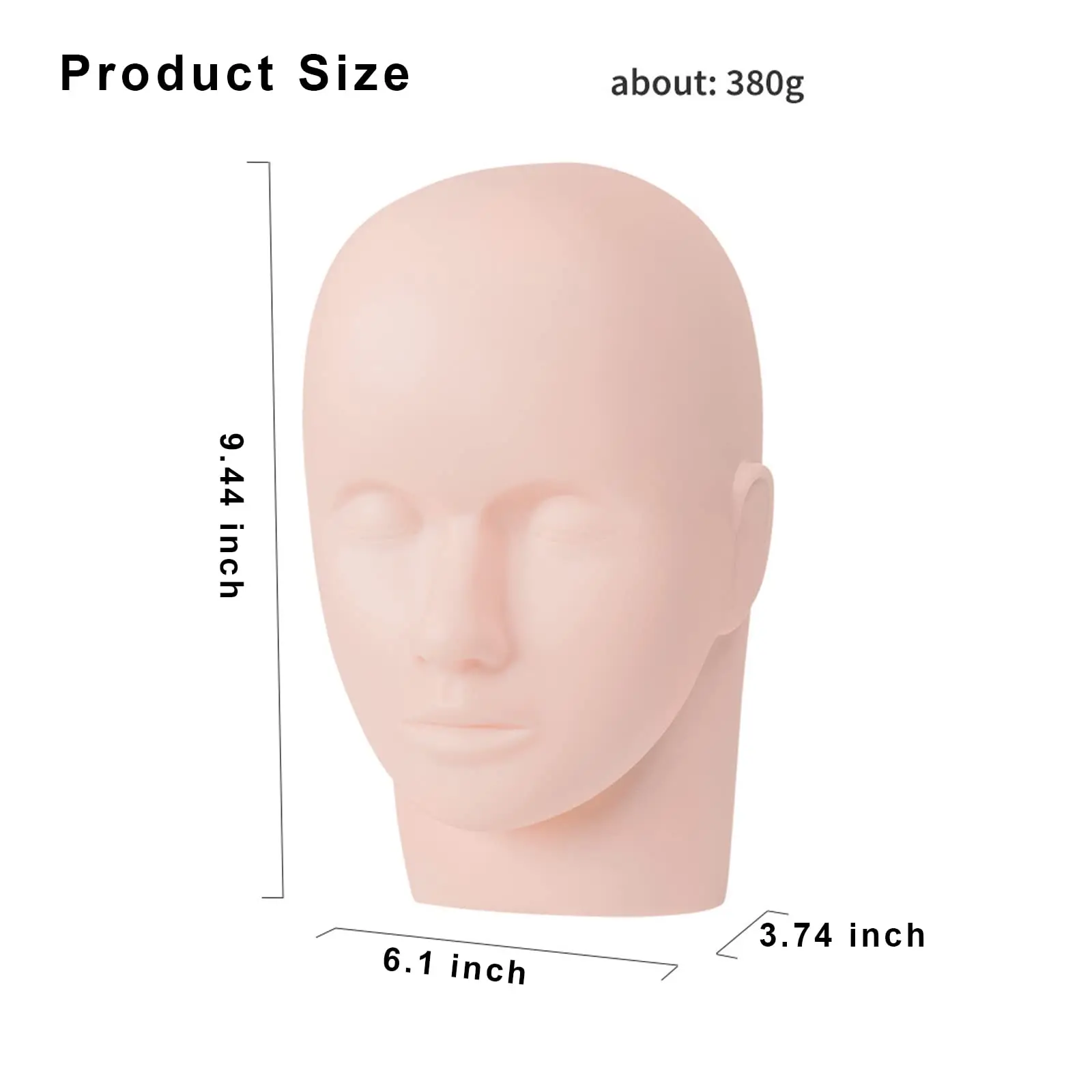 Fake Head Mould Mannequin Head Training Makeup Model Rubber Eye Facial Eyelash Eyelash Extension Makeup Practice Heads