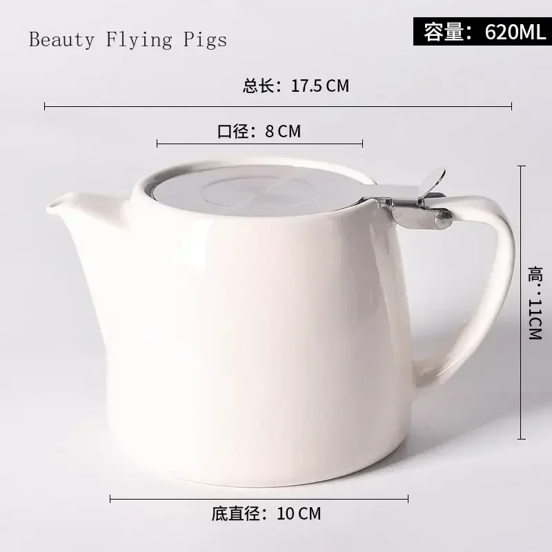 Chinese Tea Set Porcelain Mini Teapot 2-3 Cups Stainless Steel Lid Extra-Fine Infuser 620ml China Made