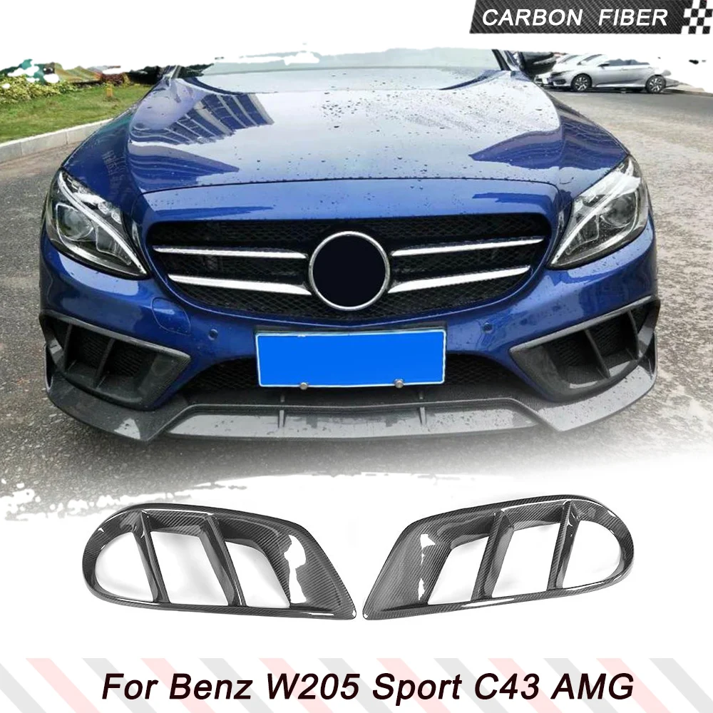 

Car Front Bumper Air Vent Cover Mesh Grill Frame For Mercedes-Benz C Class W205 C43 AMG C180 C200 Sport 2015 - 2019 Carbon Fiber