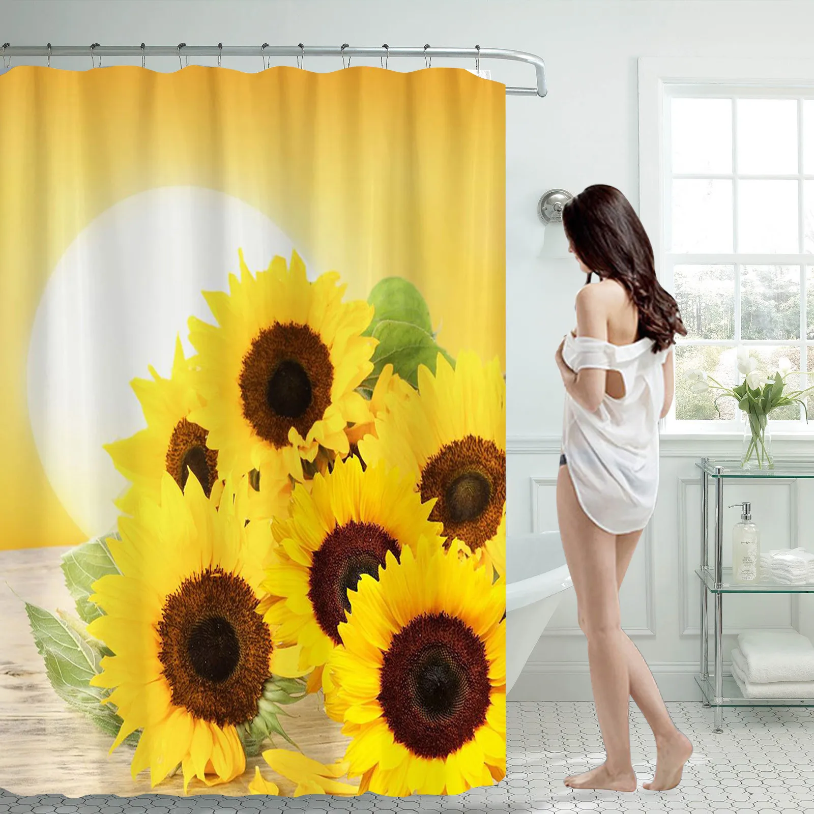 Shower Curtain 70 Inch With 12 Plastic Hooks Shower Fun Curtain Long 84 Length Bath Clear