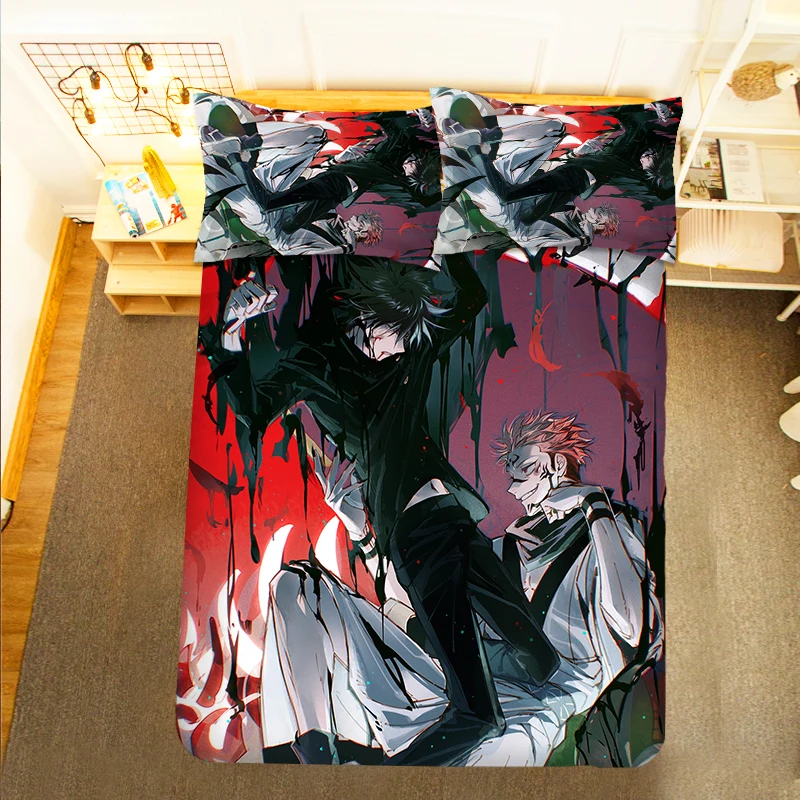 Jujutsu Kaisen Itadori Yuji Anime 3PCS Duvet Cover Sets Cartoon Bedding Children Room Pillow Case duvet sets Bedding Sets