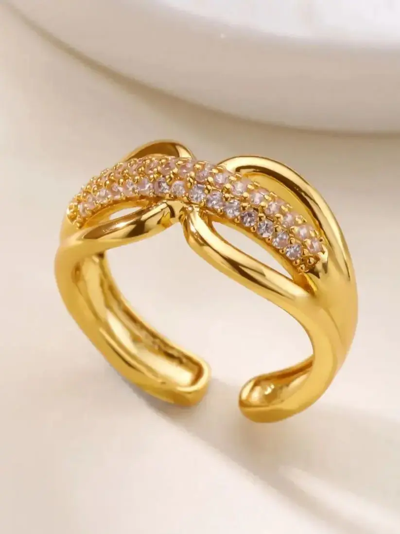 Zircon Star Knot Rings For Women Stainless Steel
