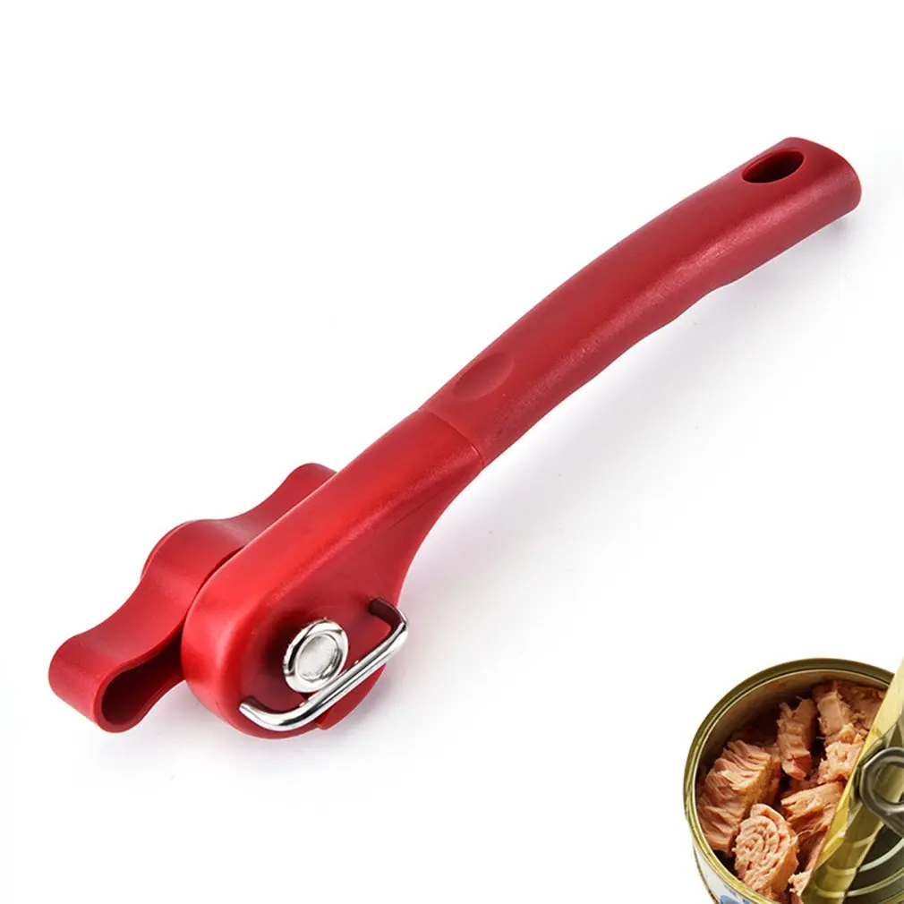 

Plastic Professional Kitchen Tool Safety Hand-actuated Can Opener Side Cut Easy Grip Manual Opener Knife for Cans Lid